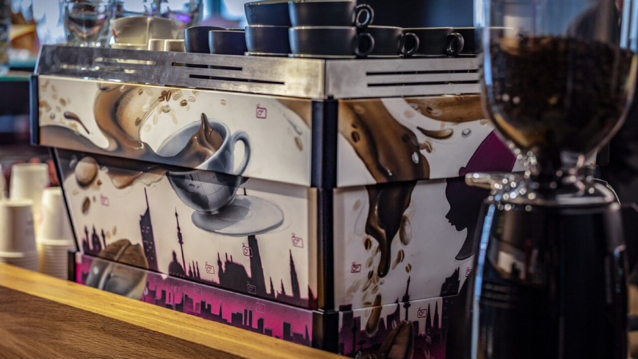 Espressomaschine mit Custom Artwork