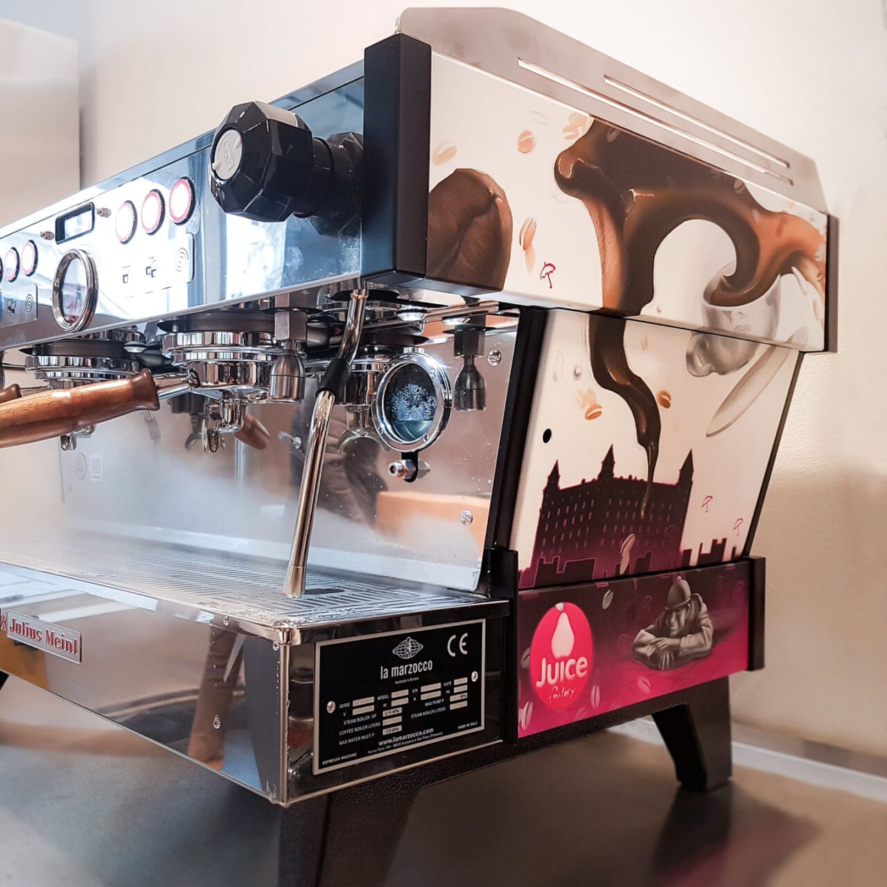 Espressomaschine mit Custom Artwork