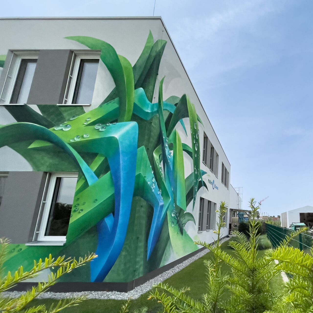 Graffiti Auftrag 3D Firmenfassade